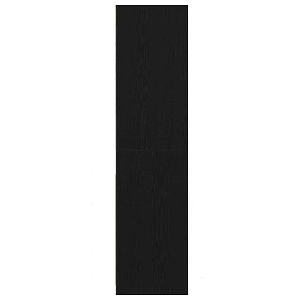 Garderobeskab Sort Eg 80 X 50 X 200 Cm Konstrueret Træ - Billede 5