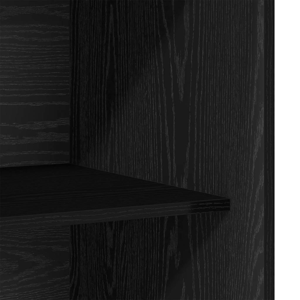 Garderobeskab Sort Eg 80 X 50 X 200 Cm Konstrueret Træ - Billede 8