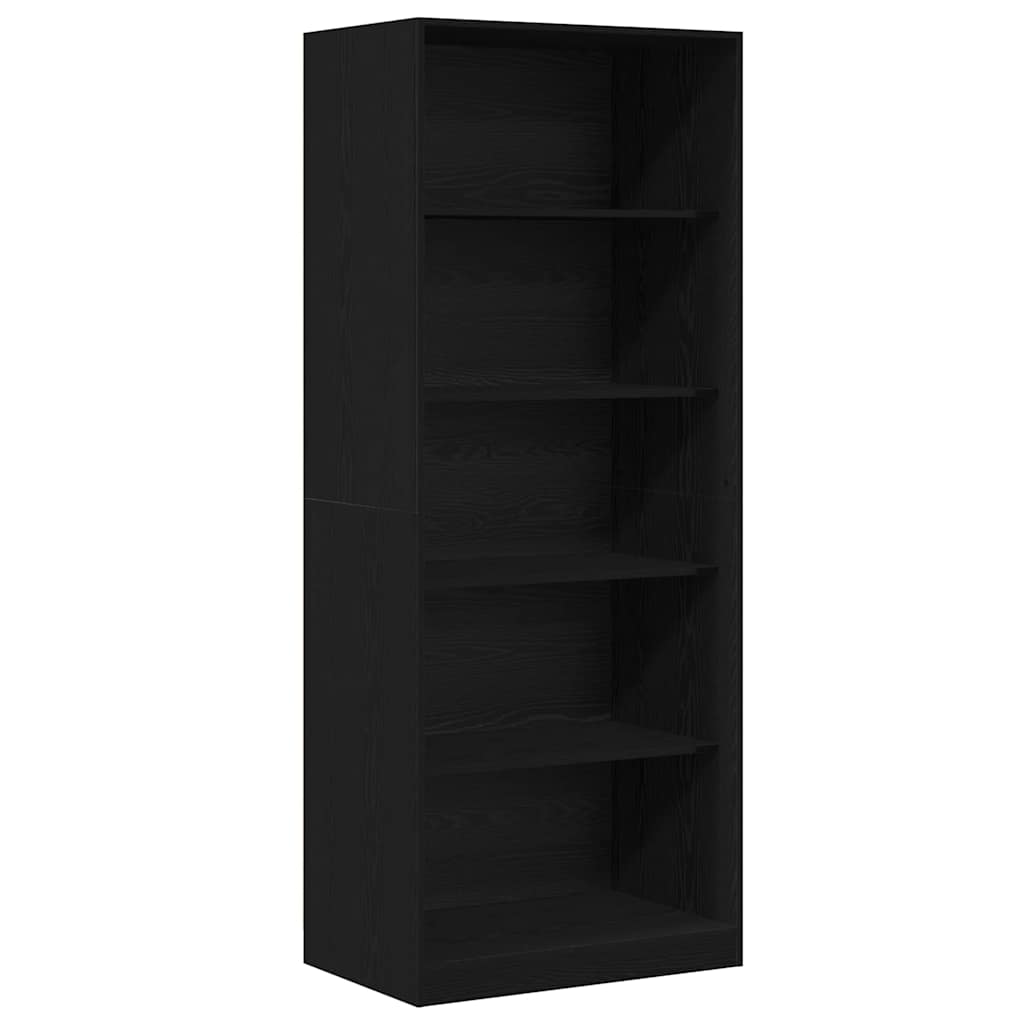 Garderobeskab Sort Eg 80 X 50 X 200 Cm Konstrueret Træ - Billede 7