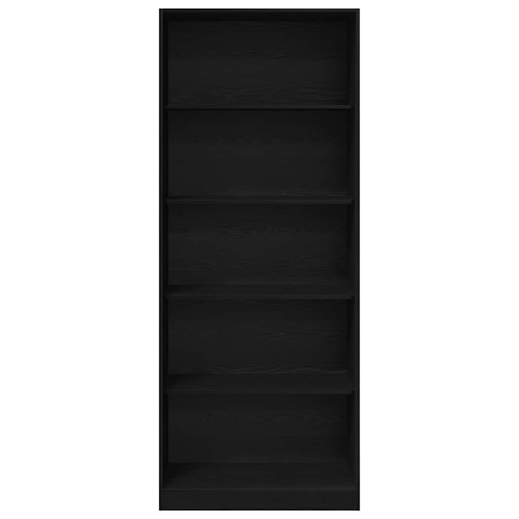Garderobeskab Sort Eg 80 X 50 X 200 Cm Konstrueret Træ - Billede 2