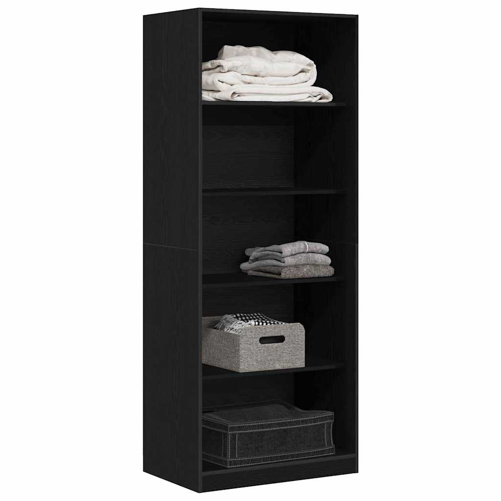 Garderobeskab Sort Eg 80 X 50 X 200 Cm Konstrueret Træ - Billede 3
