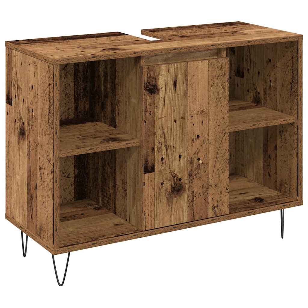 Badeværelsesmøbel Sæt 3 Pcs Gammelt Træ 30 X 30 X 180 Cm - Billede 4