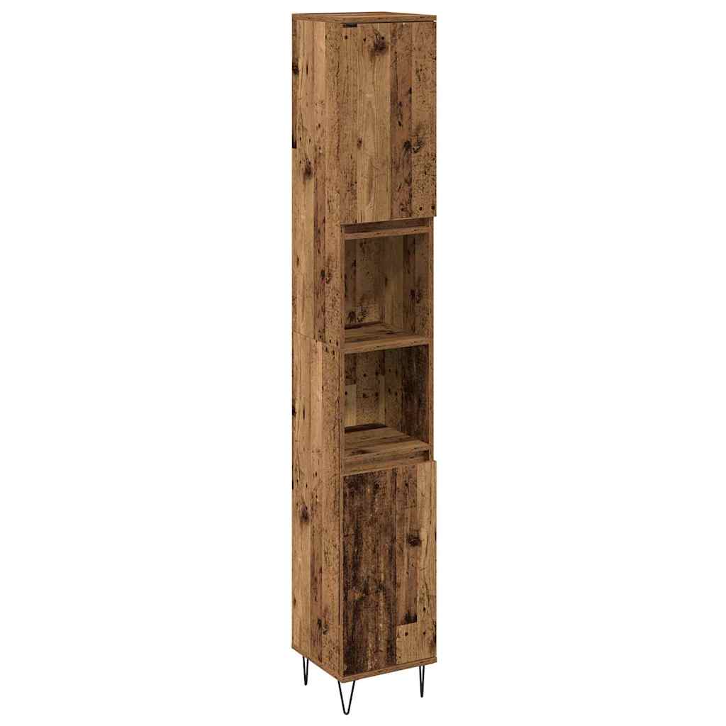 Badeværelsesmøbel Sæt 3 Pcs Gammelt Træ 30 X 30 X 180 Cm - Billede 5