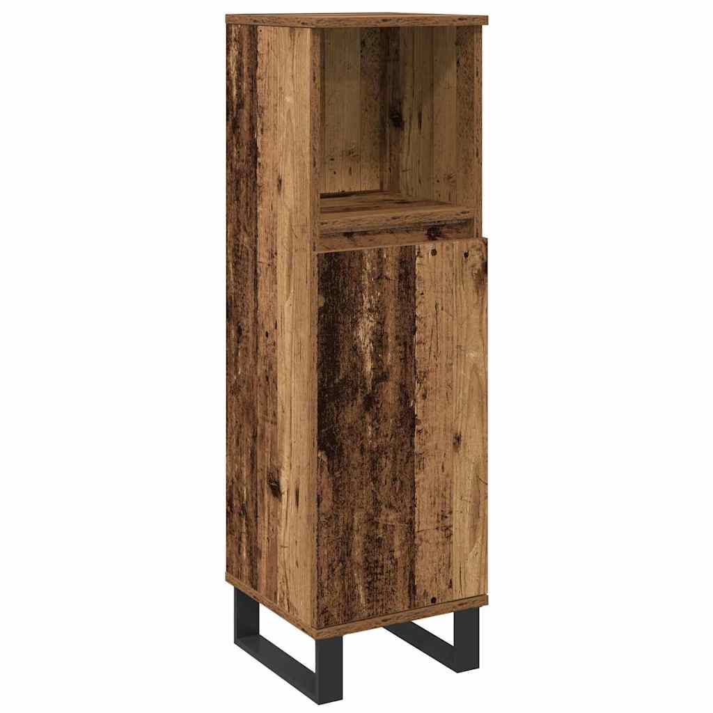 Badeværelsesmøbel Sæt Med Dør 3 Pcs Brun 30 X 30 X 180 Cm - Billede 3
