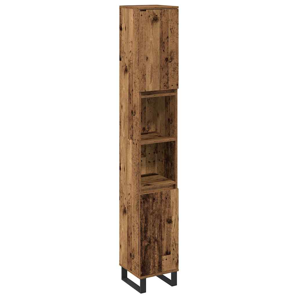 Badeværelsesmøbel Sæt Med Dør 3 Pcs Brun 30 X 30 X 180 Cm - Billede 5