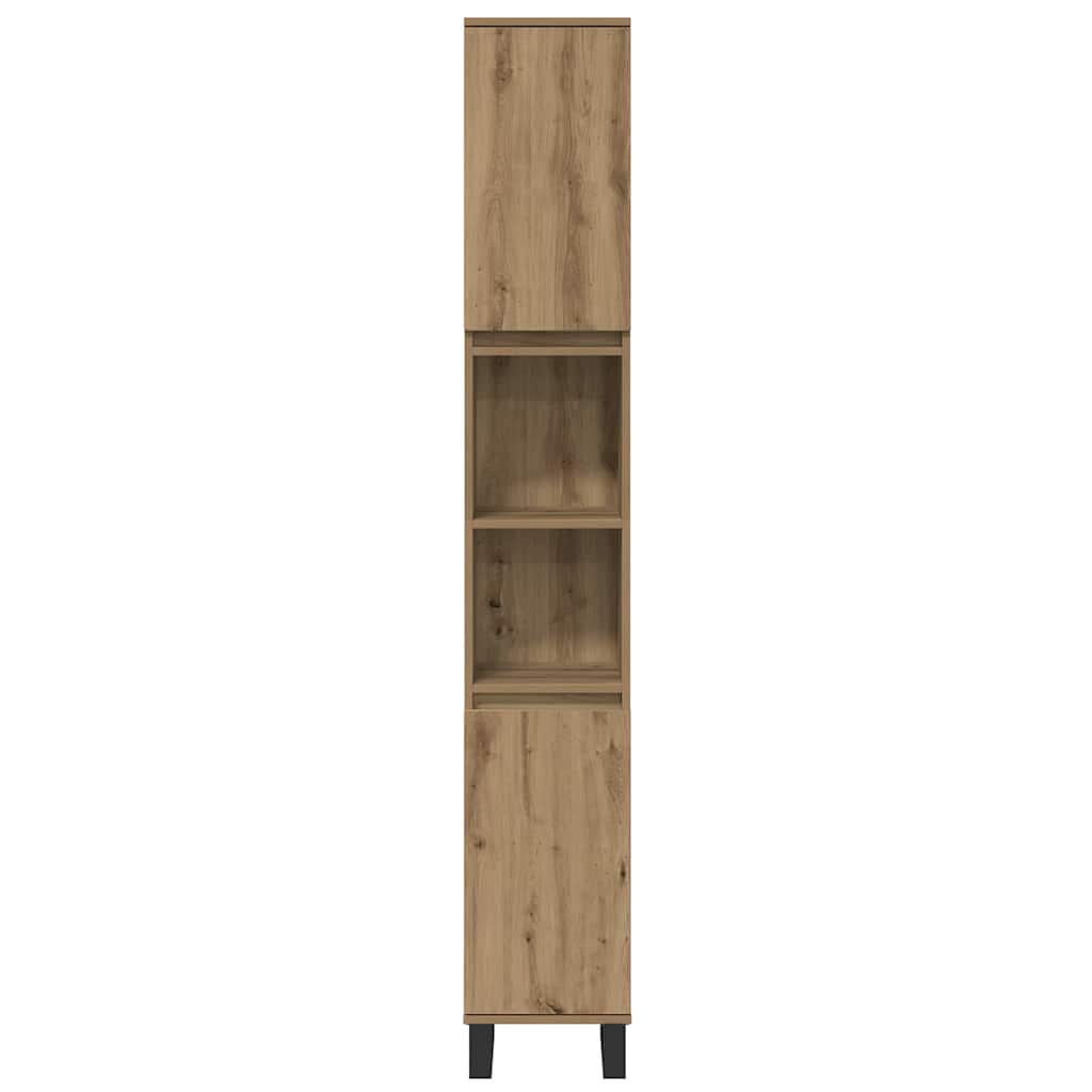 Badeværelsesmøbel Sæt Med Dør 3 Pcs Brun 30 X 30 X 180 Cm - Billede 8