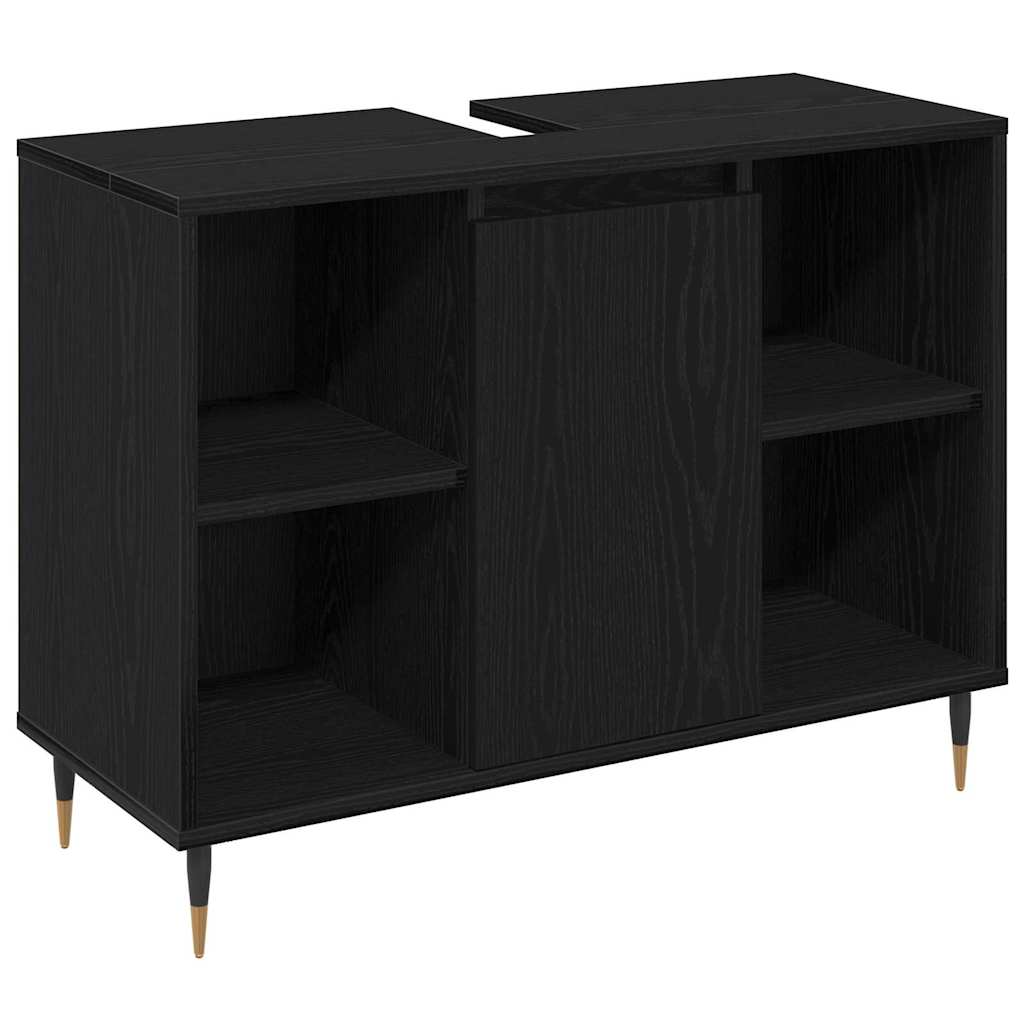 Møbel Sæt Til Badeværelse Andet 3 Pcs Sort Eg 30 X 30 X 180 Cm - Billede 4
