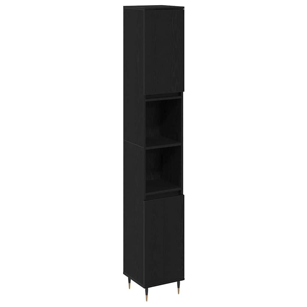 Møbel Sæt Til Badeværelse Andet 3 Pcs Sort Eg 30 X 30 X 180 Cm - Billede 5