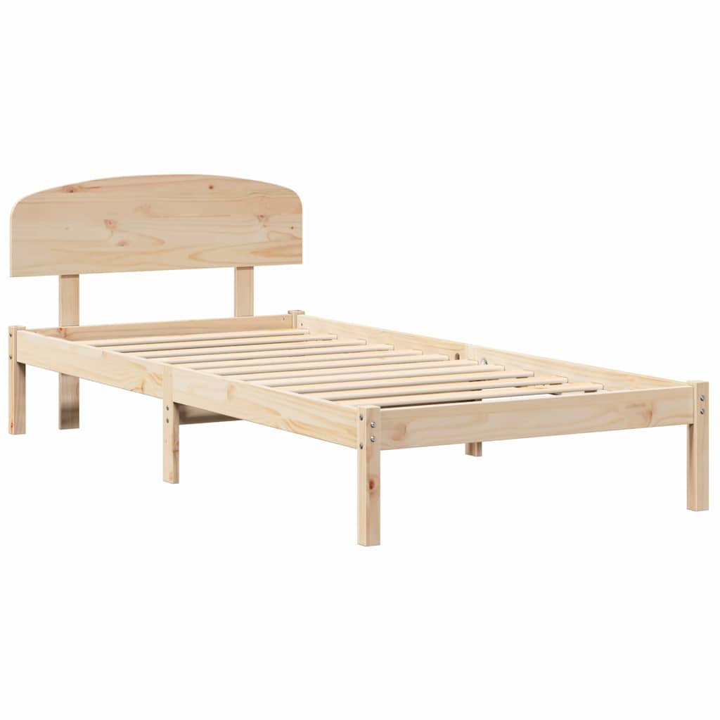 Sengestel Med Hovedgærde Brun 75 190 Cm Massivt Fyrretræ - Billede 2