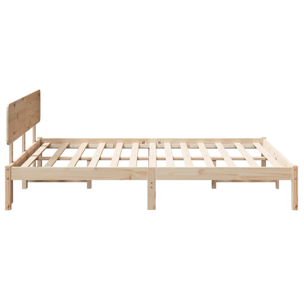 Sengestel Naturfarvet 200 200 Cm Massivt Fyrretræ - Billede 7