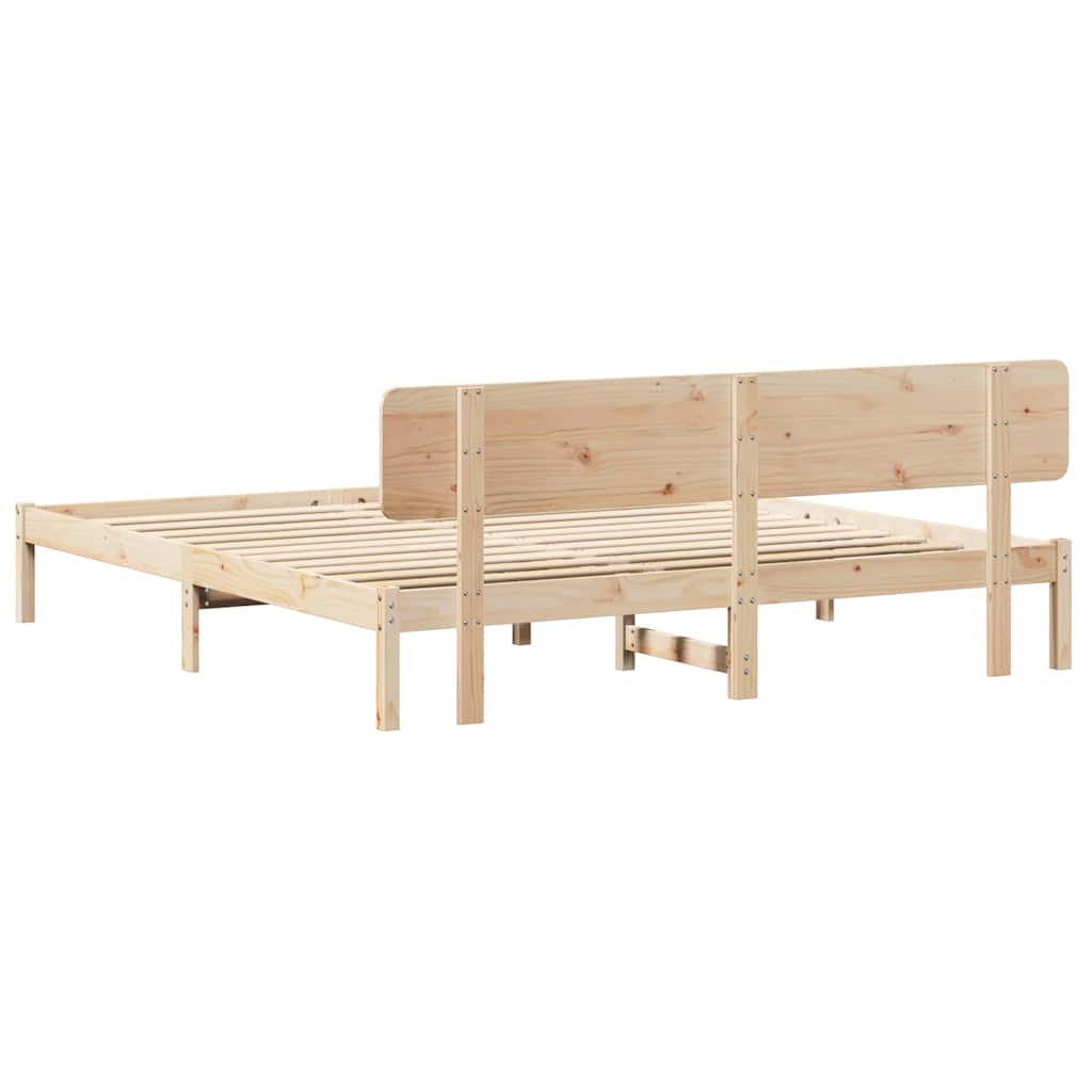 Sengestel Naturfarvet 180 200 Cm Massivt Fyrretræ - Billede 8