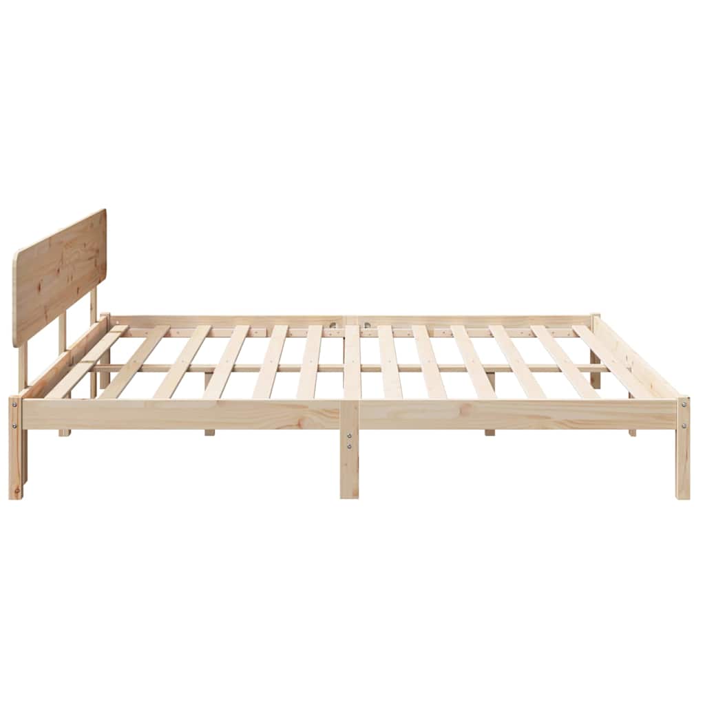 Sengestel Naturfarvet 180 200 Cm Massivt Fyrretræ - Billede 7