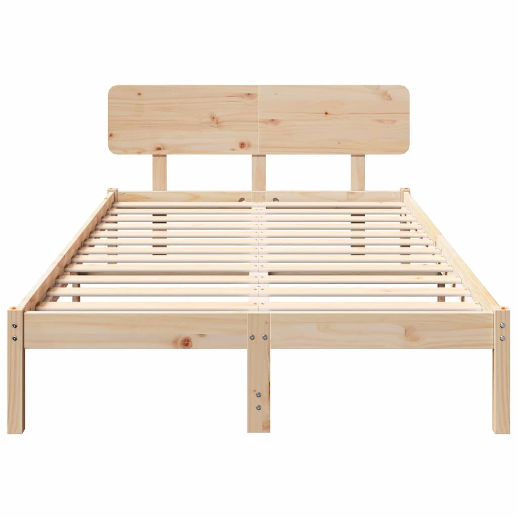 Sengestel Naturfarvet 140 190 Cm Massivt Fyrretræ - Billede 6