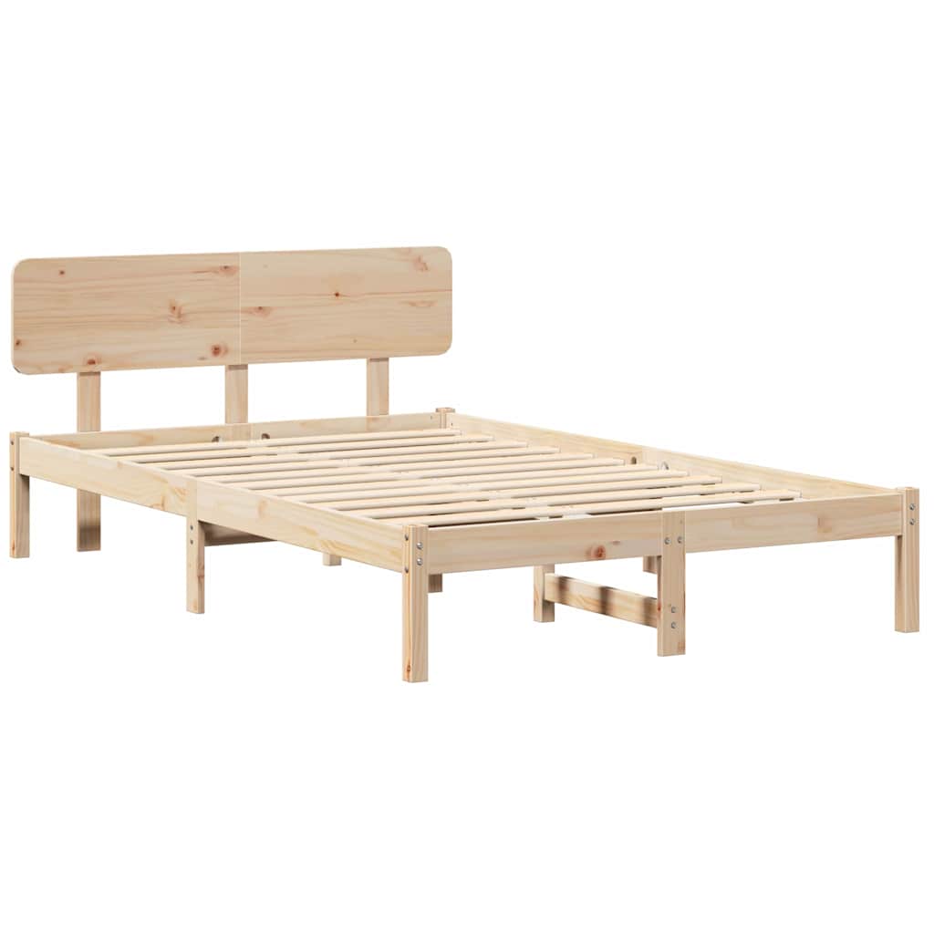 Sengestel Naturfarvet 120 190 Cm Massivt Fyrretræ - Billede 2