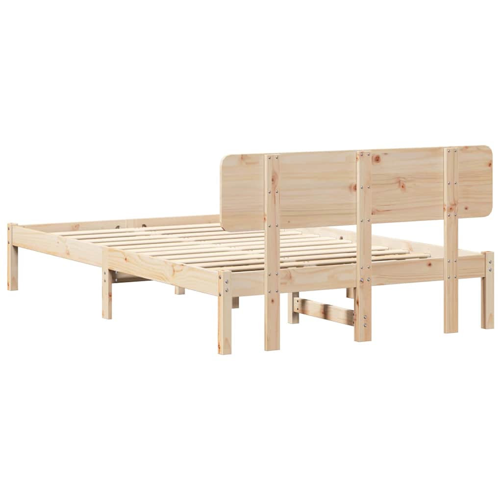 Sengestel Naturfarvet 120 190 Cm Massivt Fyrretræ - Billede 8