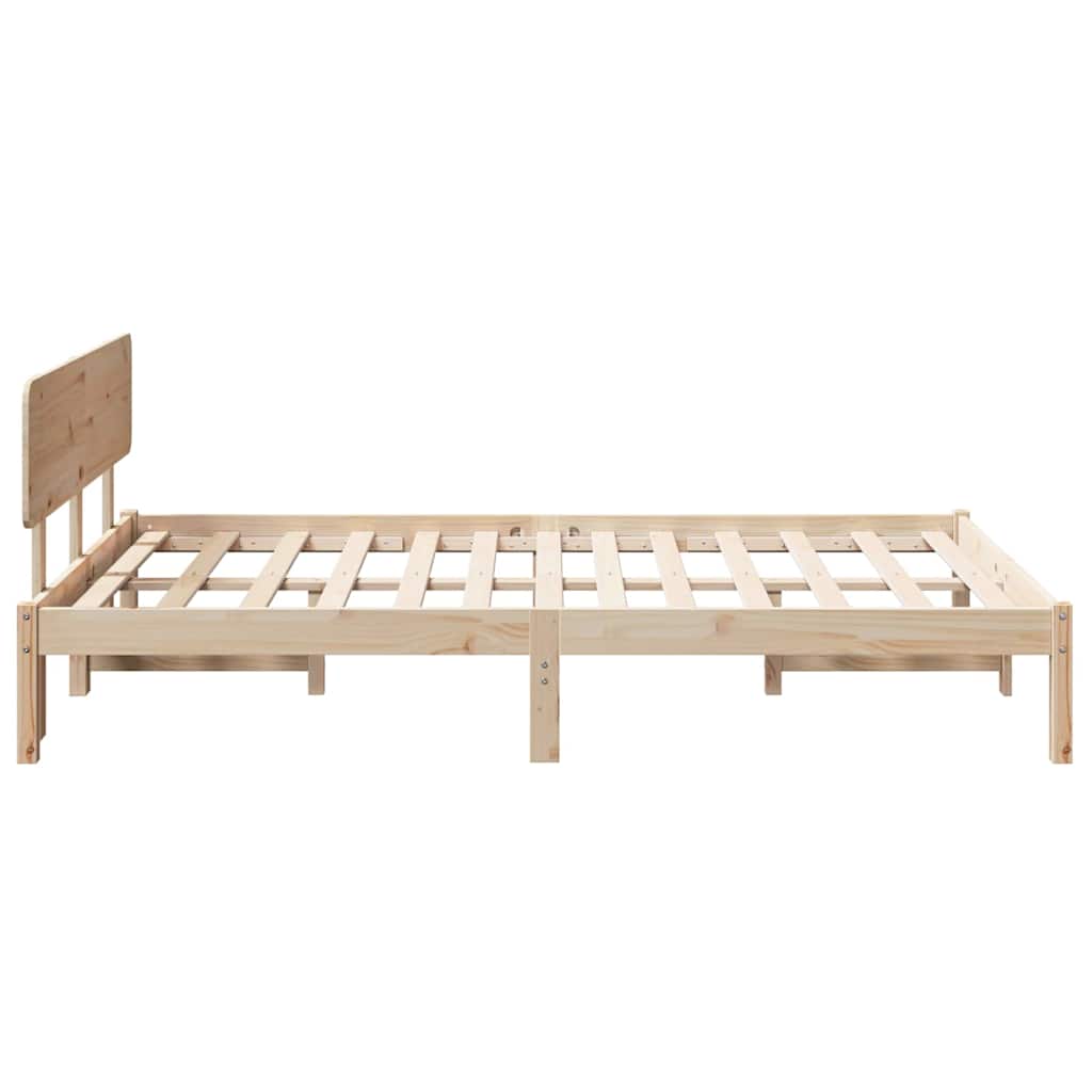Sengestel Naturfarvet 120 190 Cm Massivt Fyrretræ - Billede 7