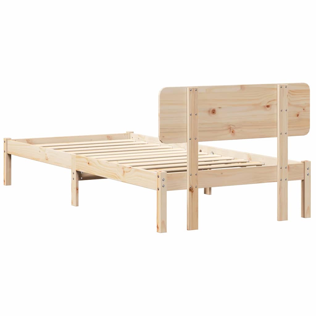 Sengestel Naturfarvet 90 190 Cm Massivt Fyrretræ - Billede 9