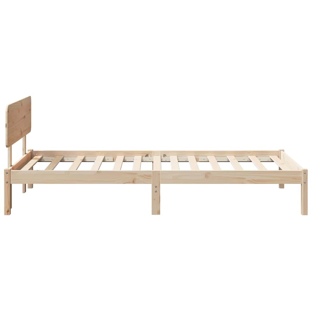 Sengestel Naturfarvet 90 190 Cm Massivt Fyrretræ - Billede 7