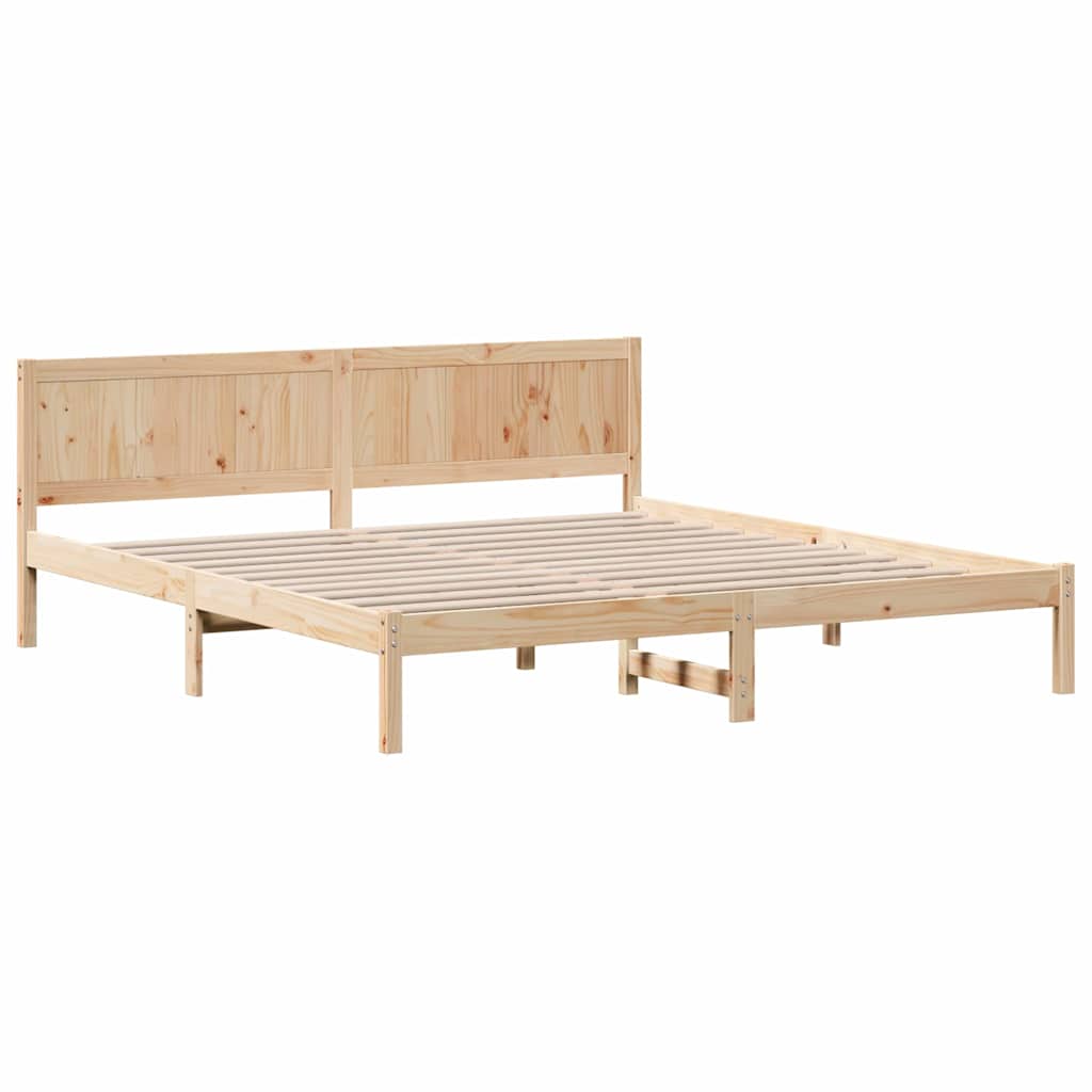 Sengestel Brun 200 200 Cm Massivt Fyrretræ - Billede 2