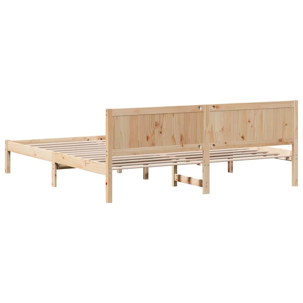 Sengestel Brun 200 200 Cm Massivt Fyrretræ - Billede 8