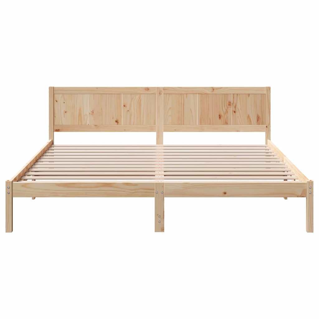 Sengestel Brun 200 200 Cm Massivt Fyrretræ - Billede 6