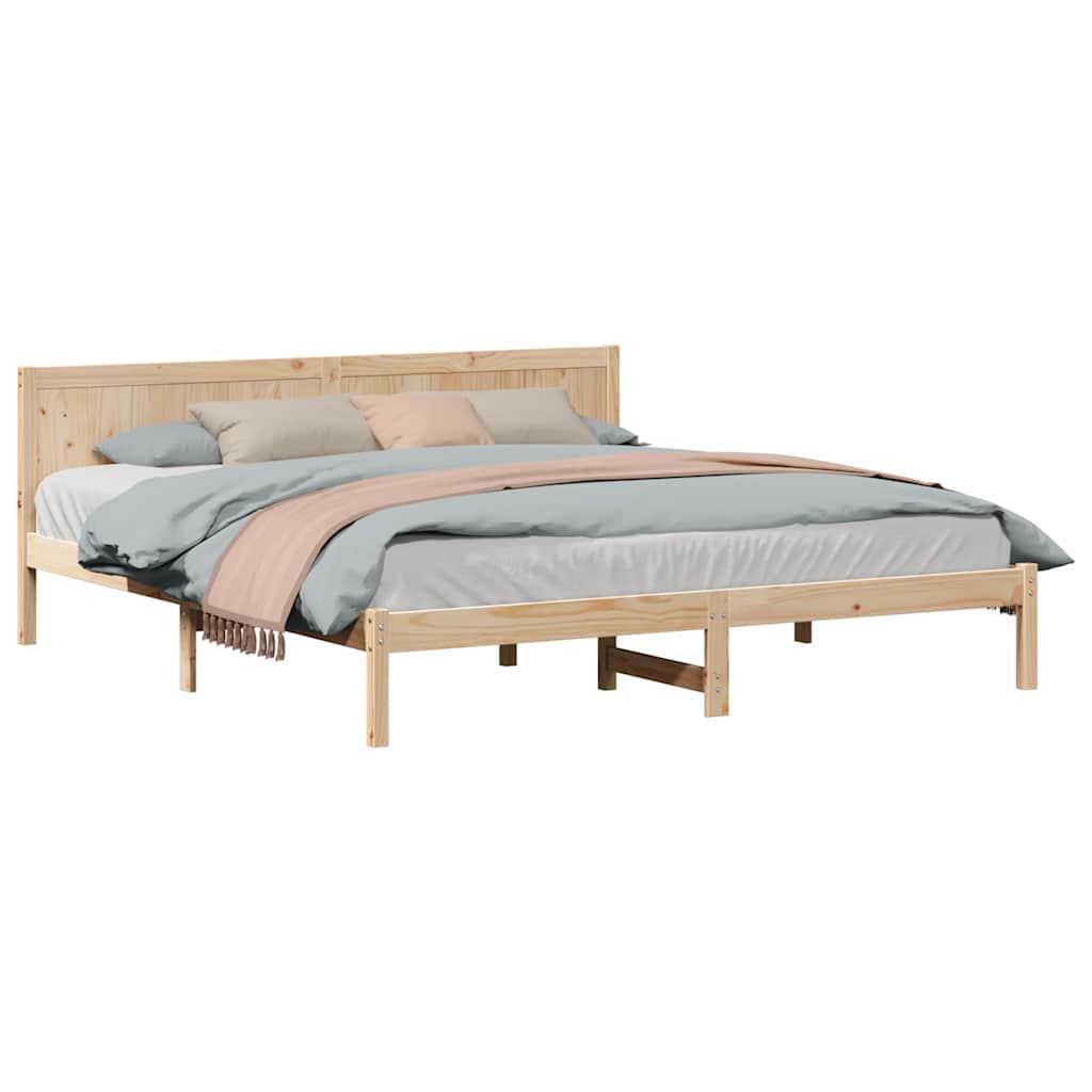 Sengestel Brun 200 200 Cm Massivt Fyrretræ - Billede 3