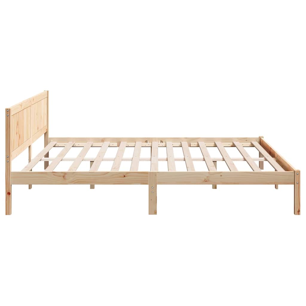 Sengestel Brun 200 200 Cm Massivt Fyrretræ - Billede 7