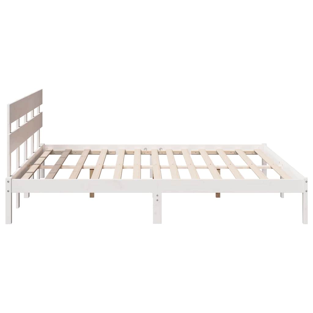 Sengestel Hvid 180 200 Cm Massivt Fyrretræ - Billede 7