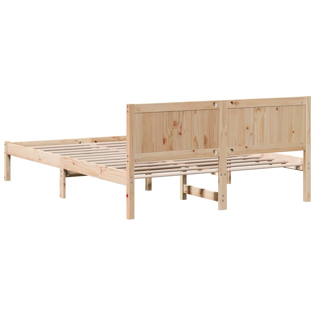 Sengestel Brun 150 200 Cm Massivt Fyrretræ - Billede 8