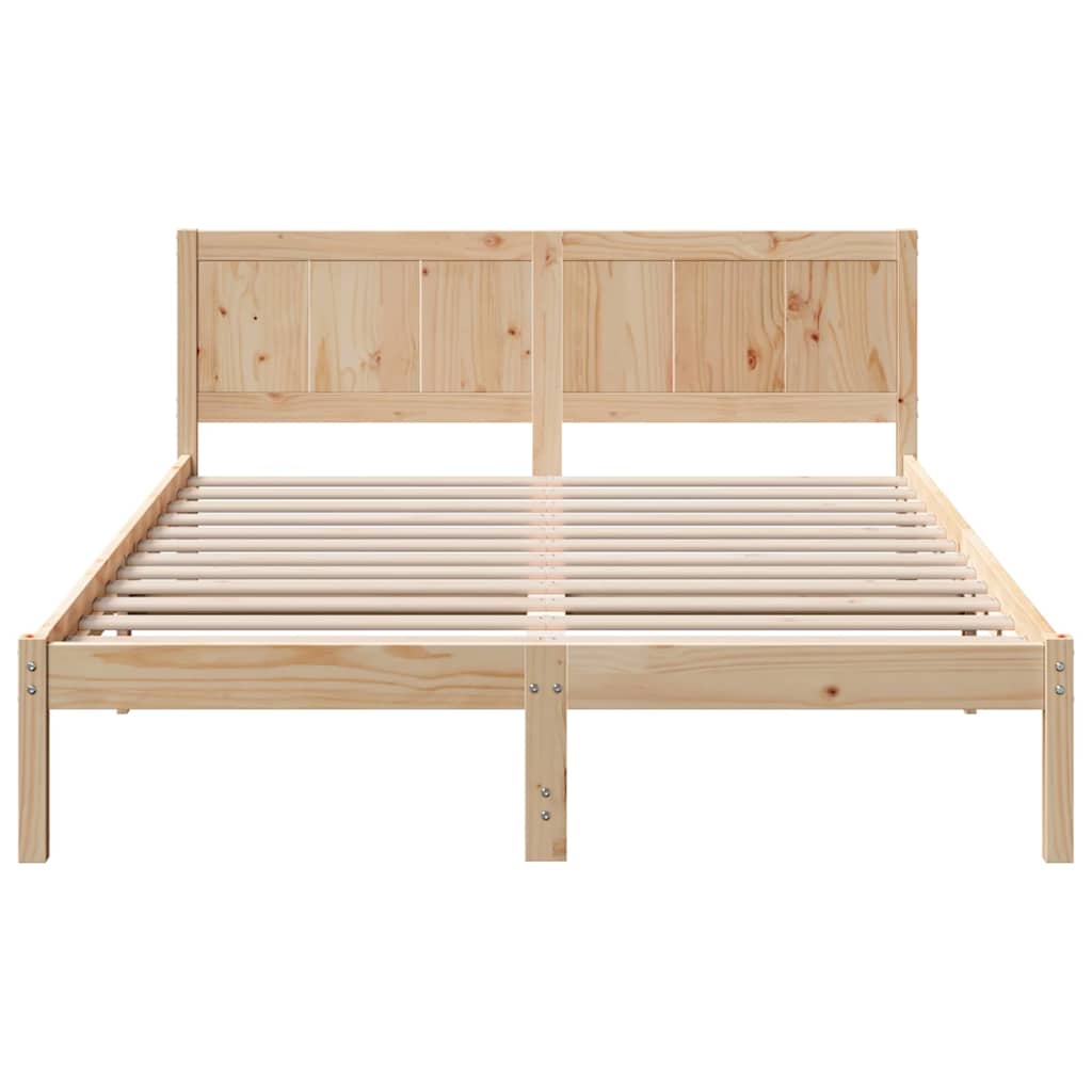 Sengestel Brun 150 200 Cm Massivt Fyrretræ - Billede 6