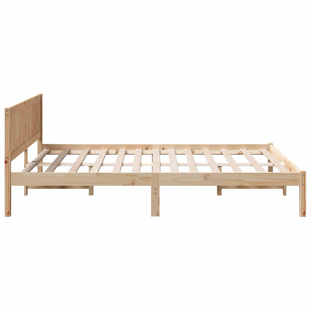 Sengestel Brun 150 200 Cm Massivt Fyrretræ - Billede 7