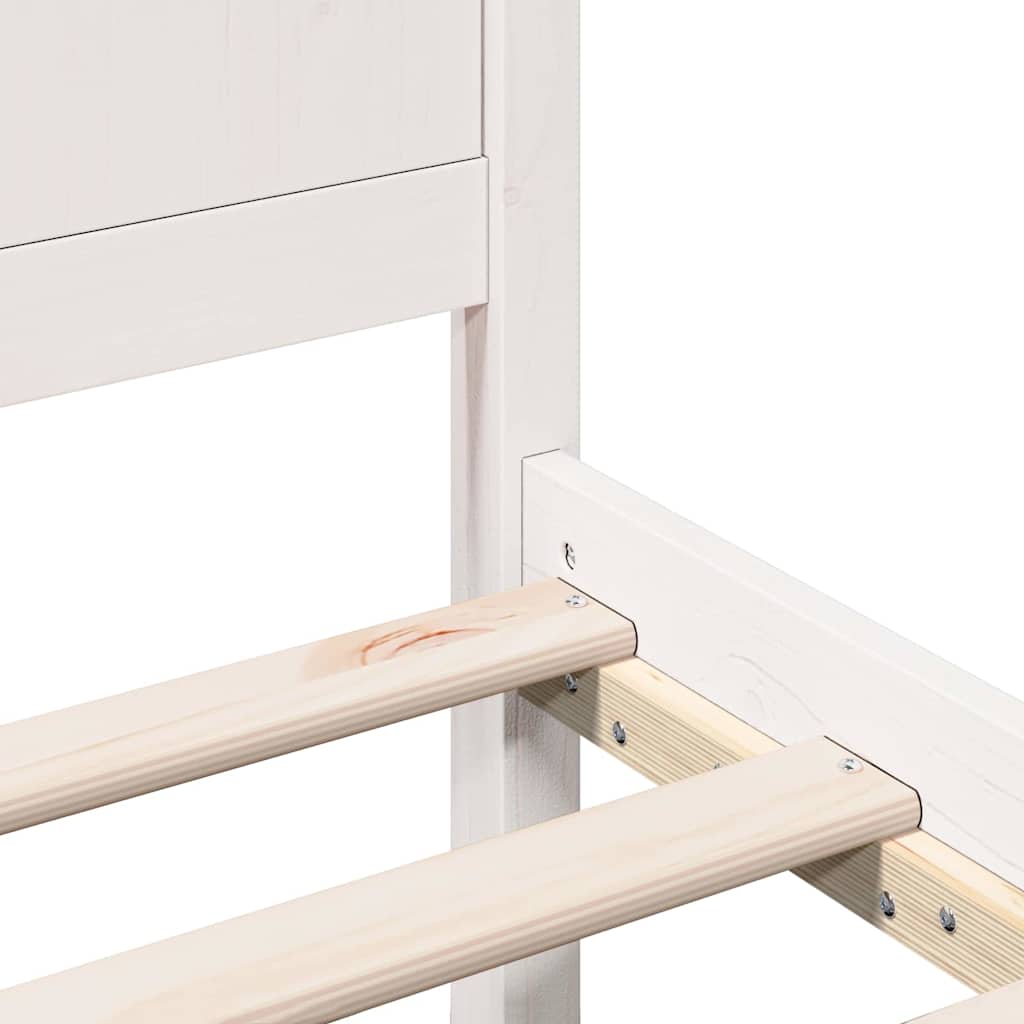 Sengestel Hvid 150 200 Cm Massivt Fyrretræ - Billede 9