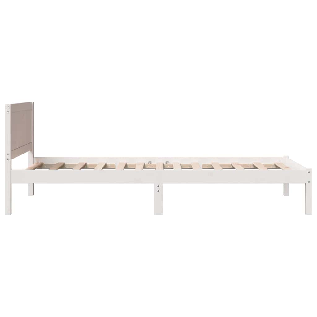 Sengestel Hvid 90 200 Cm Massivt Fyrretræ - Billede 7