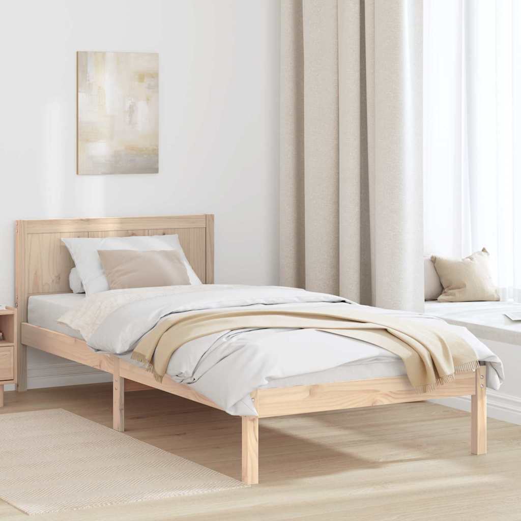 Sengestel Brun 90 190 Cm Massivt Fyrretræ - Hovedbillede