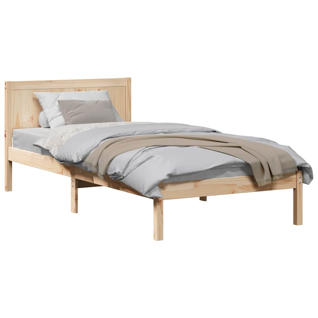 Sengestel Brun 90 190 Cm Massivt Fyrretræ - Billede 3