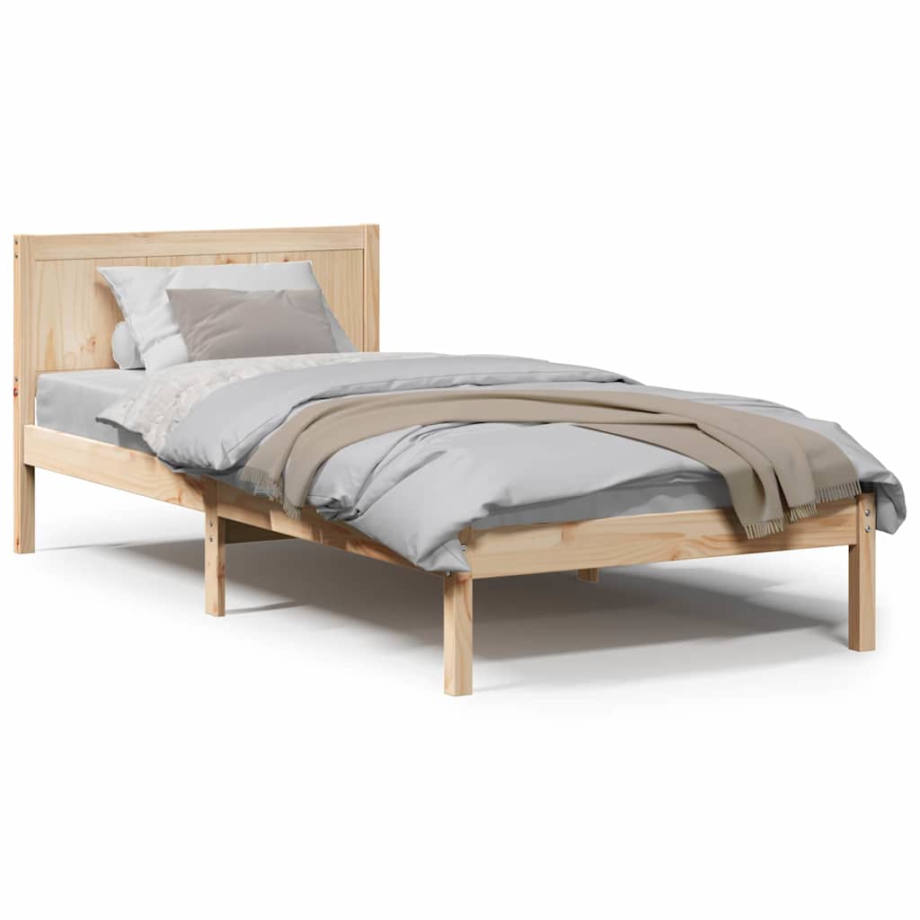 Sengestel Brun 90 190 Cm Massivt Fyrretræ - Billede 4