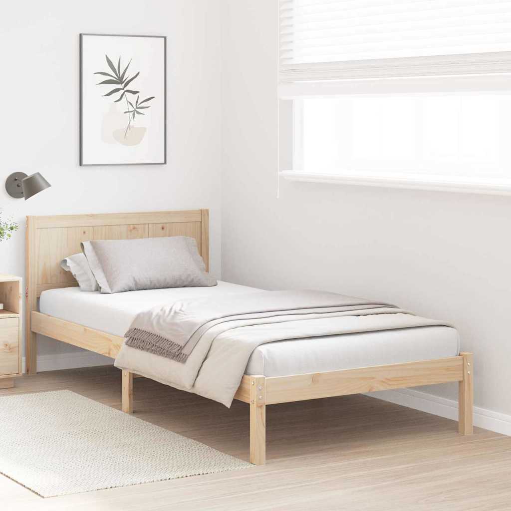 Sengestel Brun 75 190 Cm Massivt Fyrretræ - Billede 5