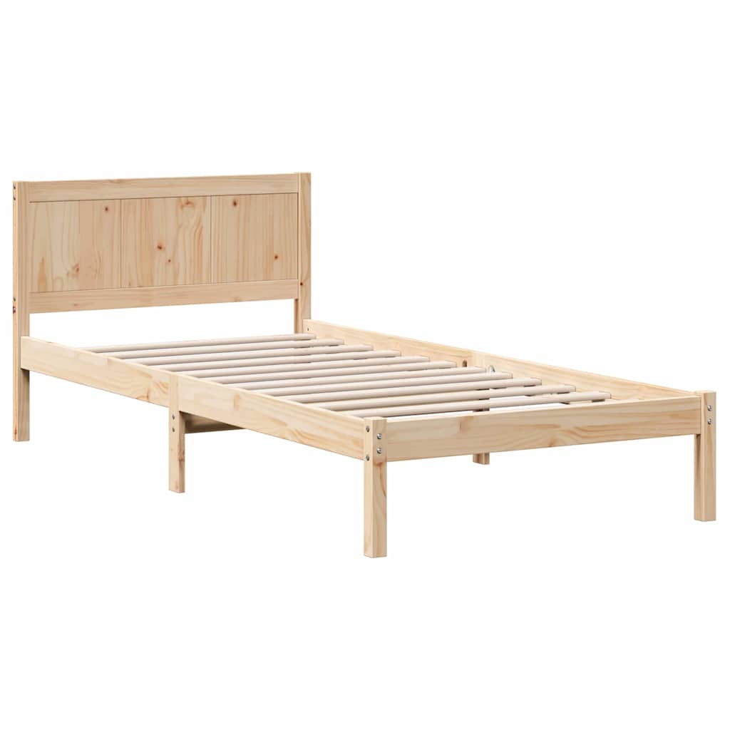 Sengestel Brun 75 190 Cm Massivt Fyrretræ - Billede 2