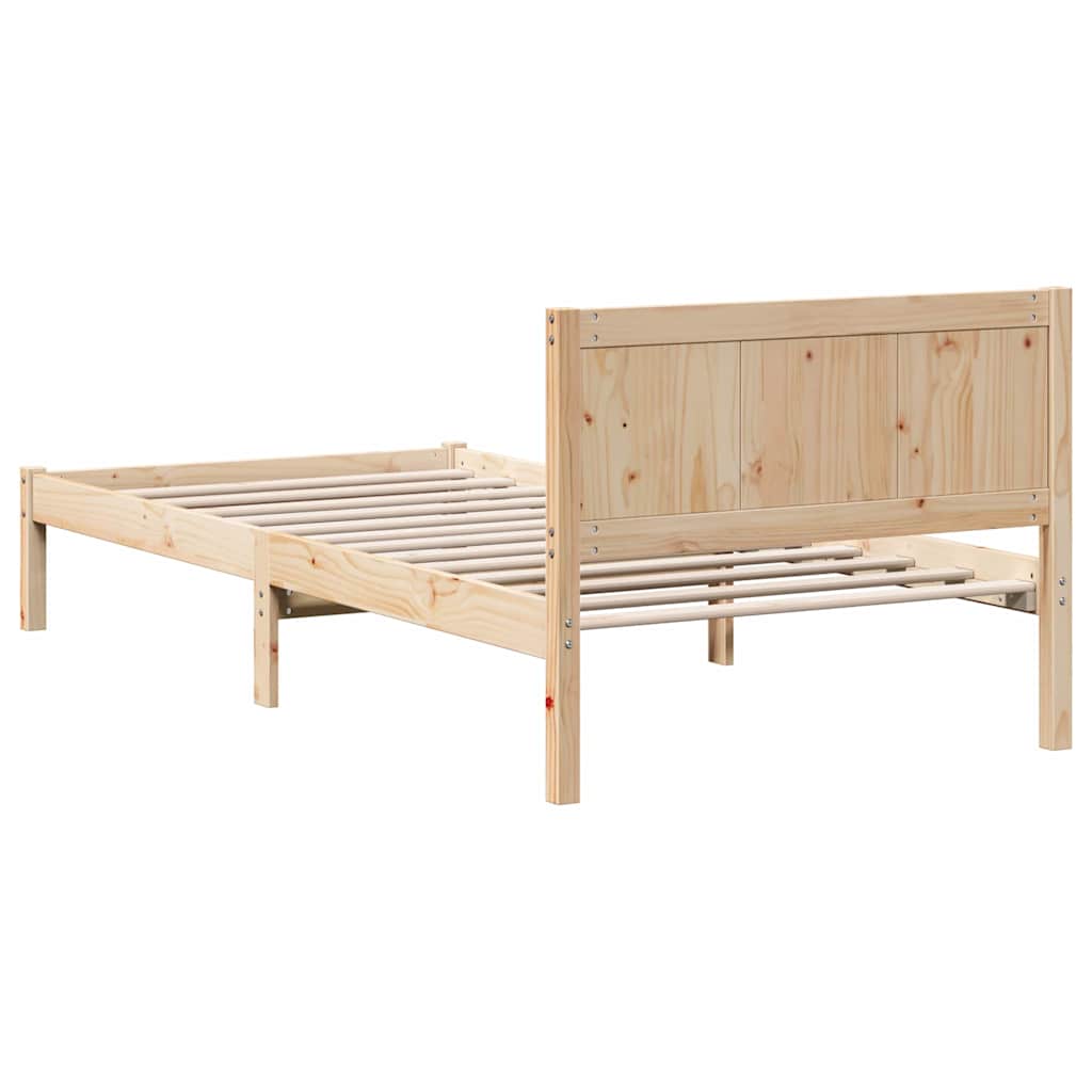 Sengestel Brun 75 190 Cm Massivt Fyrretræ - Billede 8