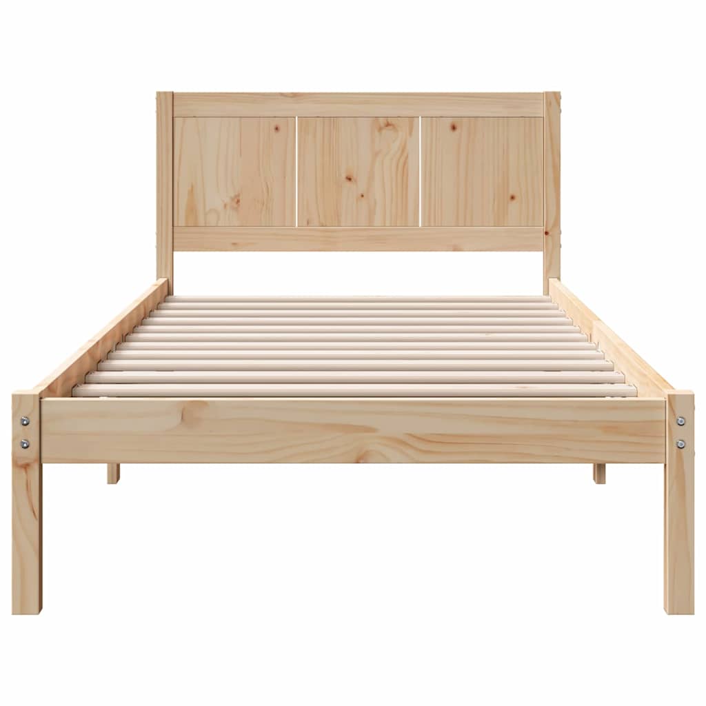 Sengestel Brun 75 190 Cm Massivt Fyrretræ - Billede 6