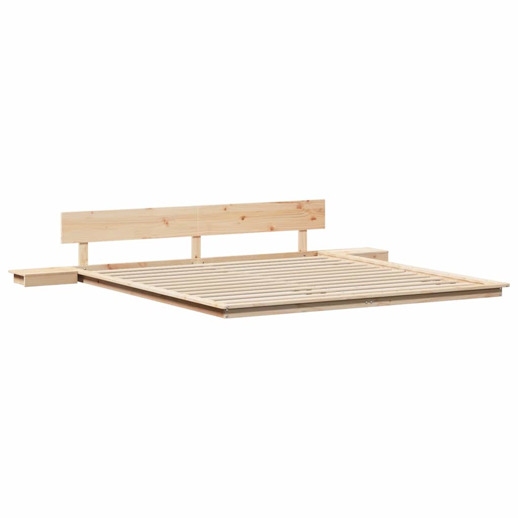 Sengestel Brun 200 200 Cm Træ - Billede 2