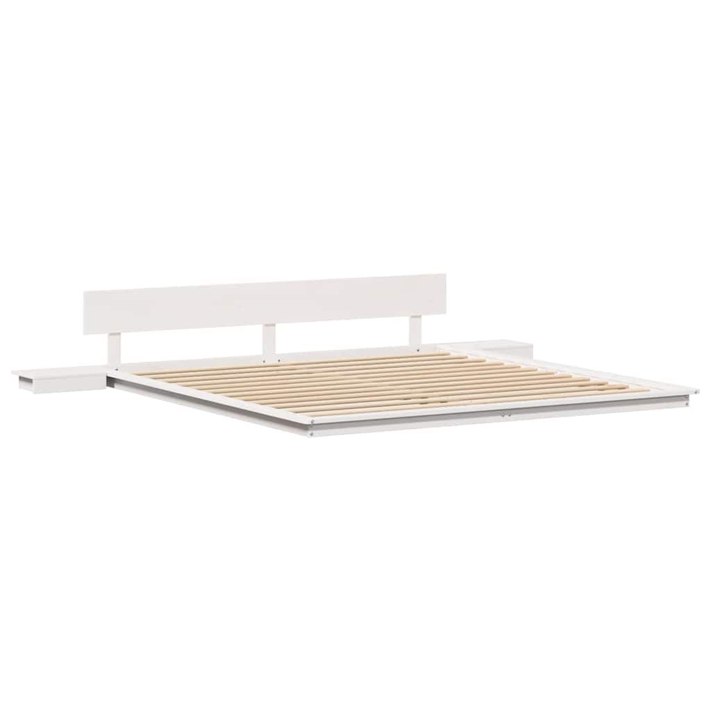 Sengestel Hvid 200 200 Cm Træ - Billede 2