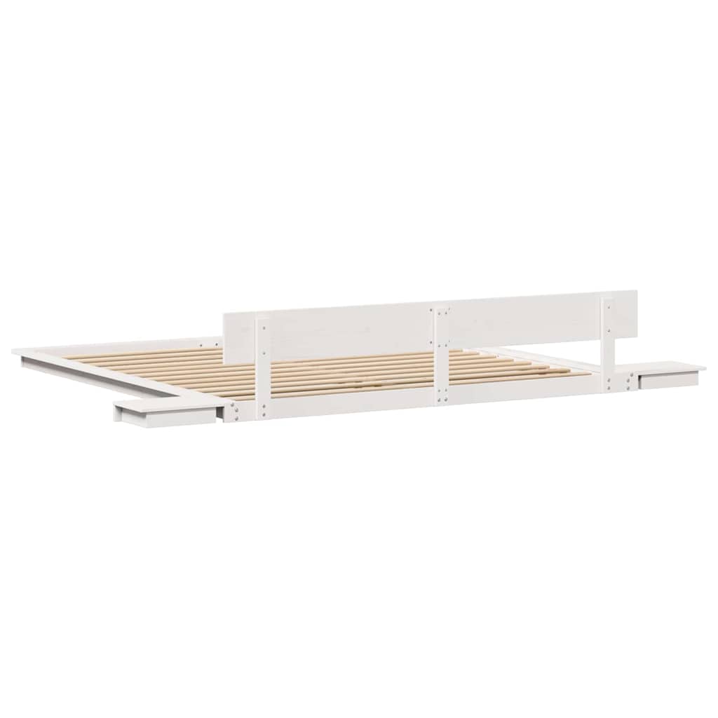 Sengestel Hvid 200 200 Cm Træ - Billede 7