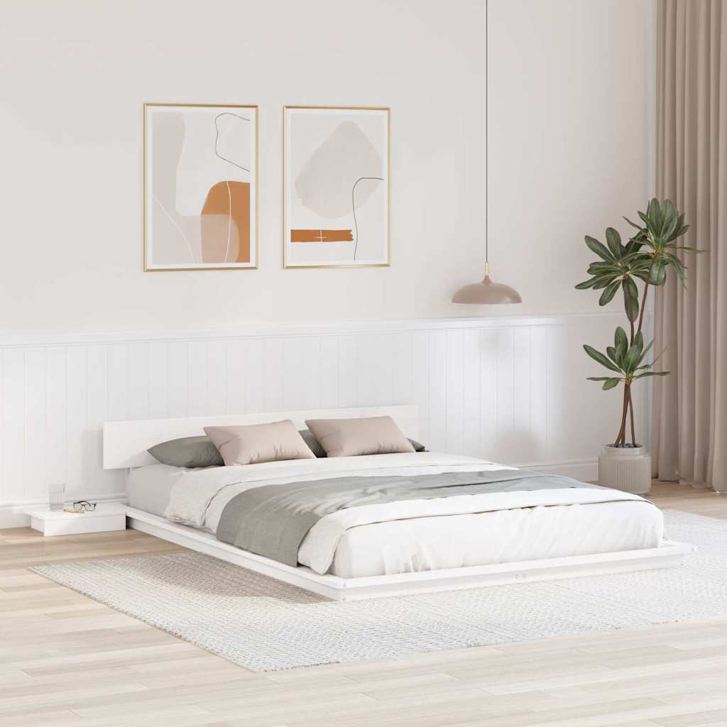 Sengestel Hvid 150 200 Cm Træ - Hovedbillede