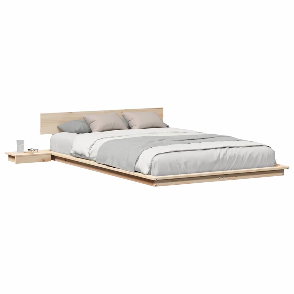 Sengestel Brun 140 190 Cm Træ - Billede 3