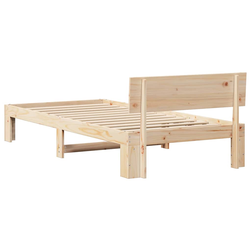 Sengestel Med Hovedgærde Brun 75 190 Cm Massivt Fyrretræ - Billede 8