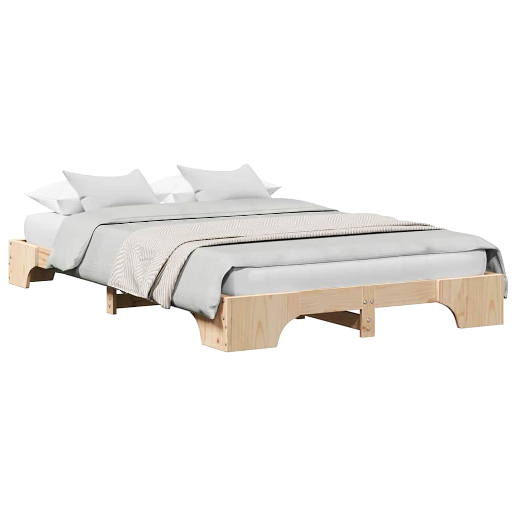 Sengestel Massiv Fyrretræ 197 147 17 Cm Massivt Fyrretræ - Billede 3