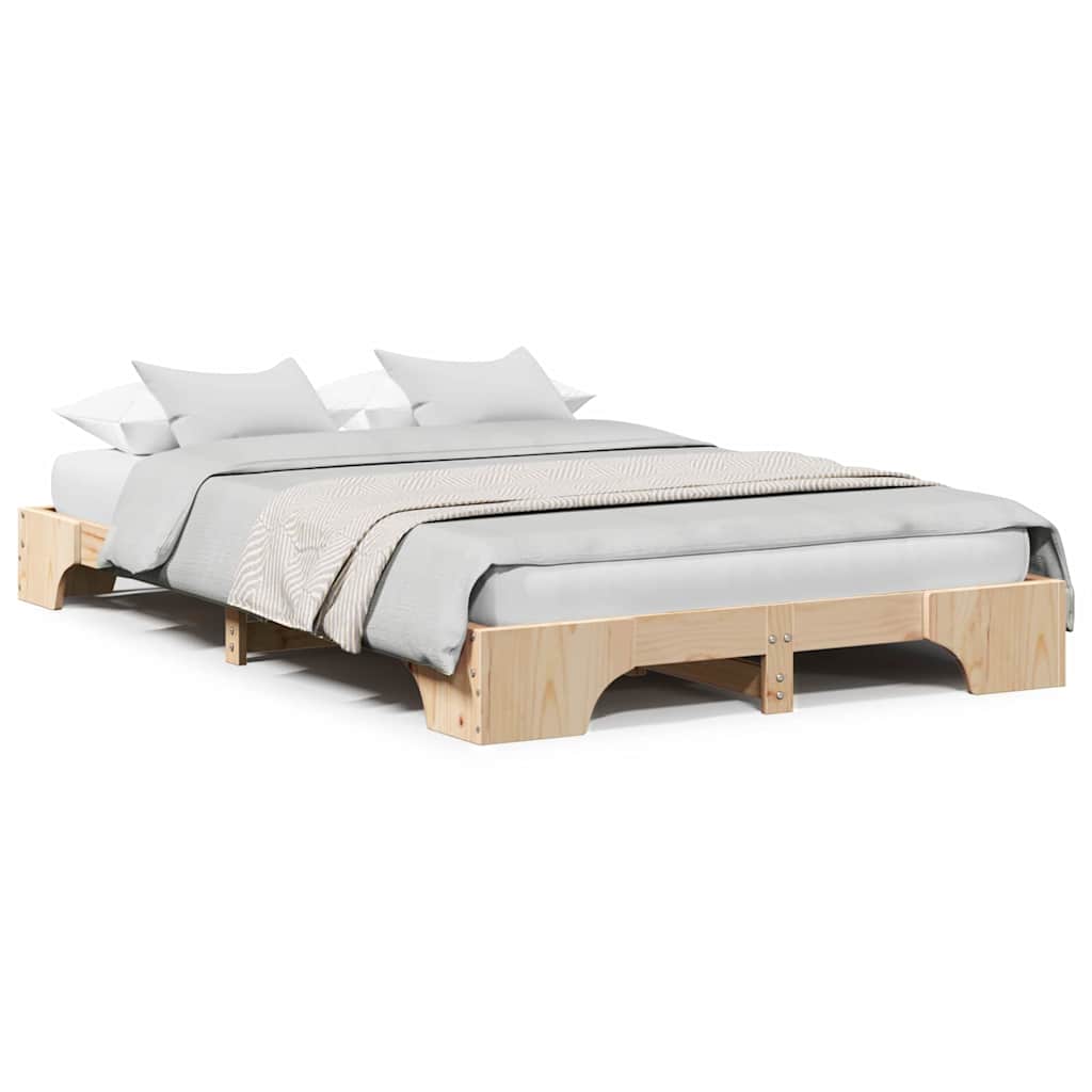 Sengestel Massiv Fyrretræ 197 147 17 Cm Massivt Fyrretræ - Billede 4