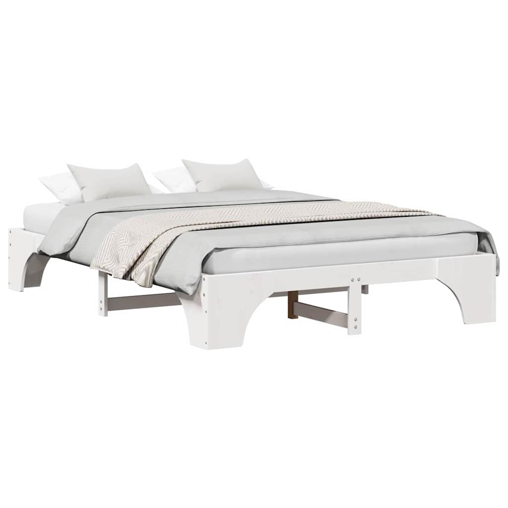 Sengestel Hvid 207 157 30 Cm Massivt Fyrretræ - Billede 3