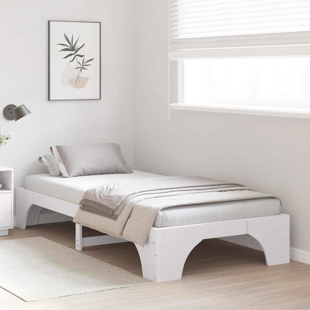 Sengestel Hvid 207 97 30 Cm Massivt Fyrretræ - Billede 5